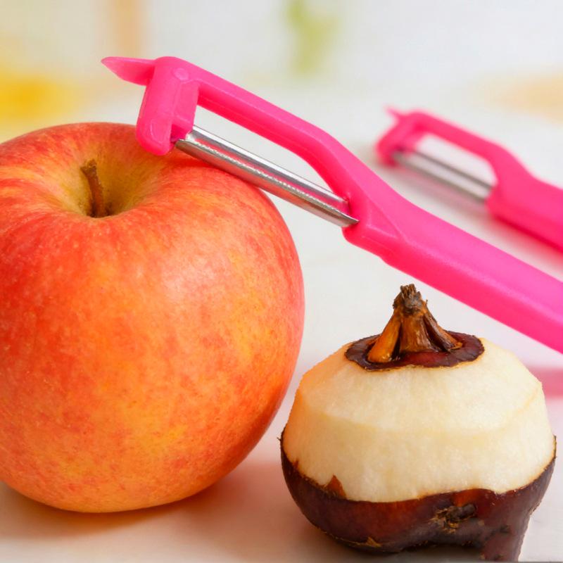 Dual-Function Stainless Steel Peeler for Apples, Potatoes, and Water Chestnuts