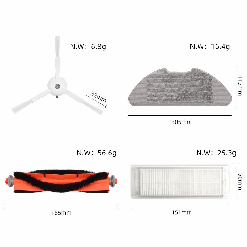 For Xiaomi Mijia Robot Vacuum Mop 2 Lite / Mi Robot Vacuum Mop 2 Pro / MJSTL / MJST1SHW Parts Main Side Brush Hepa Filter Mop