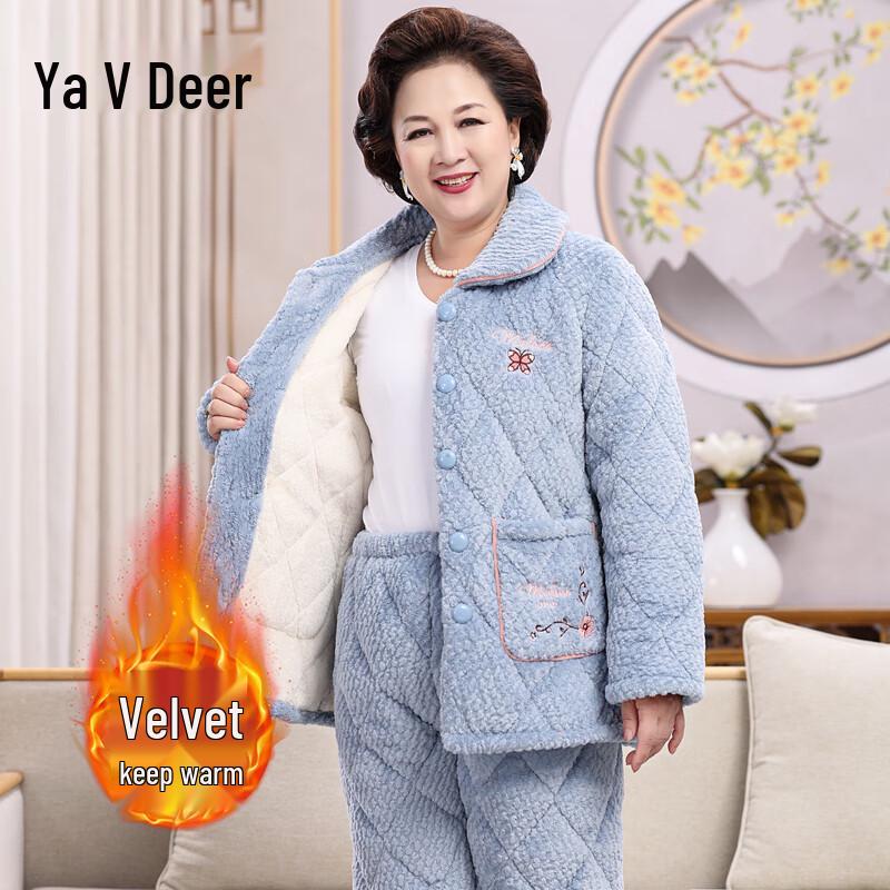 

Женский зимний теплый пижамный комплект с капюшоном из кораллового флиса Yalu 2XL