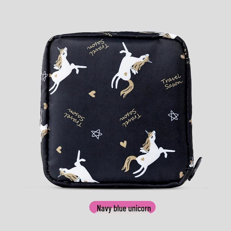 Portable Cute Cartoon Multi-Purpose Bag: Large Capacity for Lipstick, Sanitary Pads, and Coins