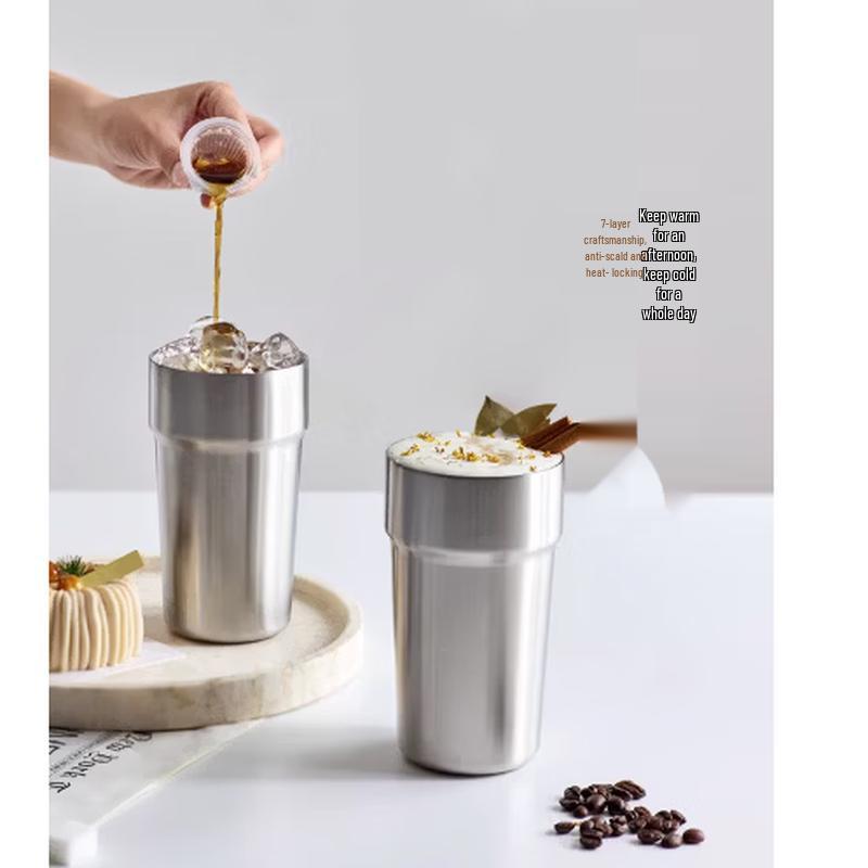 Ouleike Dual-Drink 316 Stainless Steel Coffee Cup