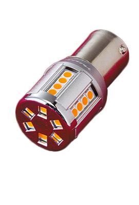 VALENTI Jewel LED Bulb S25 Single Pin Turn Signal Amber 1 Piece [150° Angle] (Motorcycle Lamp) M07-S25S-AM15