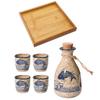 Wine Warmer Japanese Sake Pot Handmade Ceramic Cup Set Antique Wine Dispensing Pot Hot Pot Vintage Baijiu Cup Spirits Cup