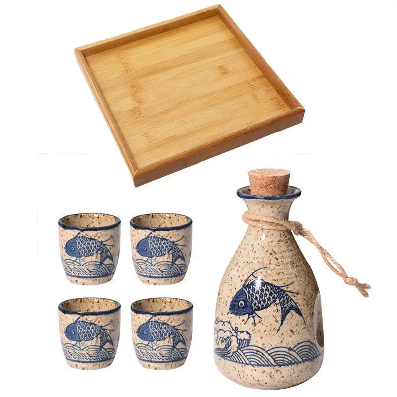 Wine Warmer Japanese Sake Pot Handmade Ceramic Cup Set Antique Wine Dispensing Pot Hot Pot Vintage Baijiu Cup Spirits Cup