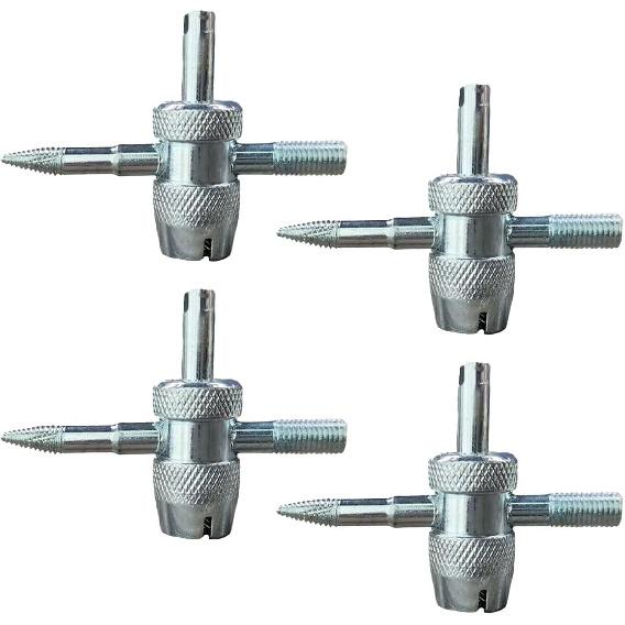 2PCS 4-Way Tire Valve Core Removal Tool 4-in-1 Universal Valve Wrench | Multifunctional Tire Valve Tools, Valve Core Tool Auto Tire Stem Core Remover
