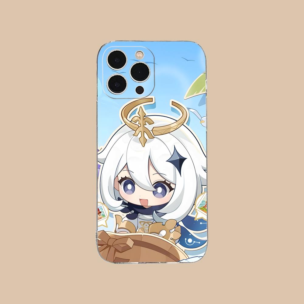 Game GI Paimon Clear TPU Mobile Case for iPhone 17 16 15 14 13 12 11 X XR XS Air Pro Max Plus Mini Colorful Cover