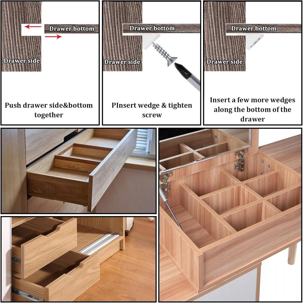 120Pcs Drawer Bottom Support Brackets,Fixing Mending Wedges,Drawer Reinforcement Repair Kit for Furniture Sagging Drawer