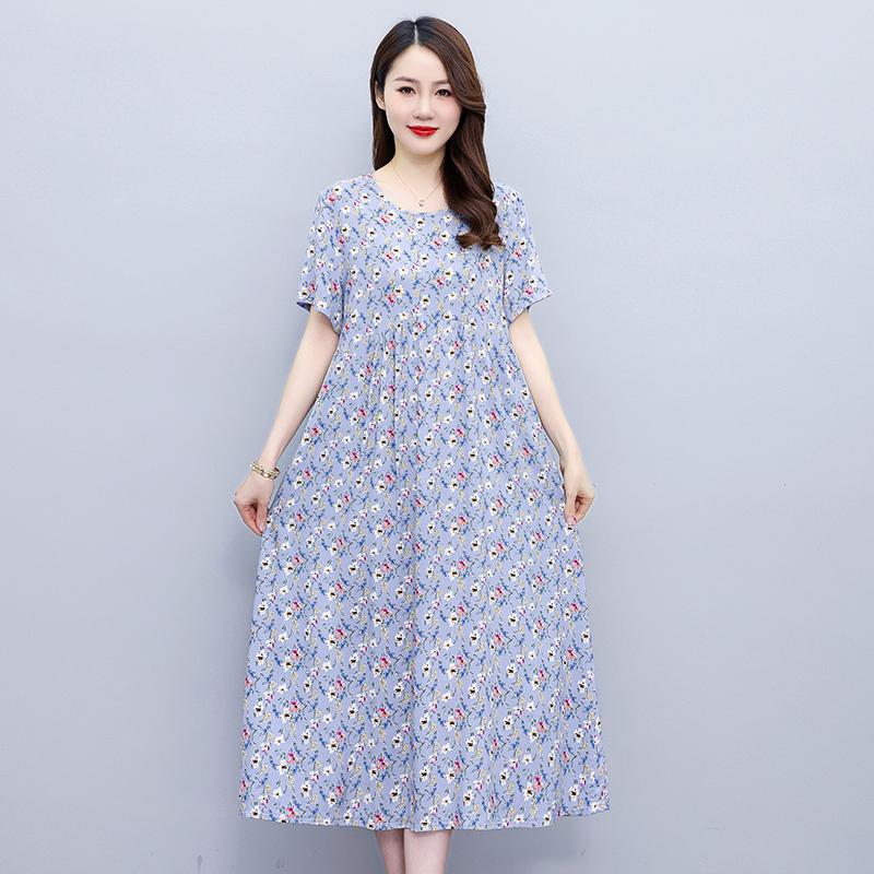 Casualowe letnie sukienki damskie z krótkim rękawem Eleganckie długie sukienki dla pań