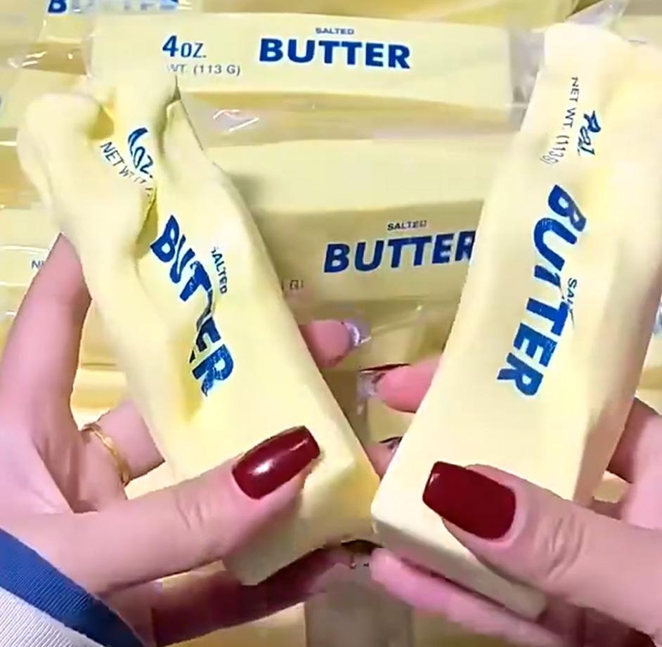 Squishy Elastic Butter Stick Fidget Toy Cheese Shape Stress Relief Game Funny Decompression Prank Squeeze Toy