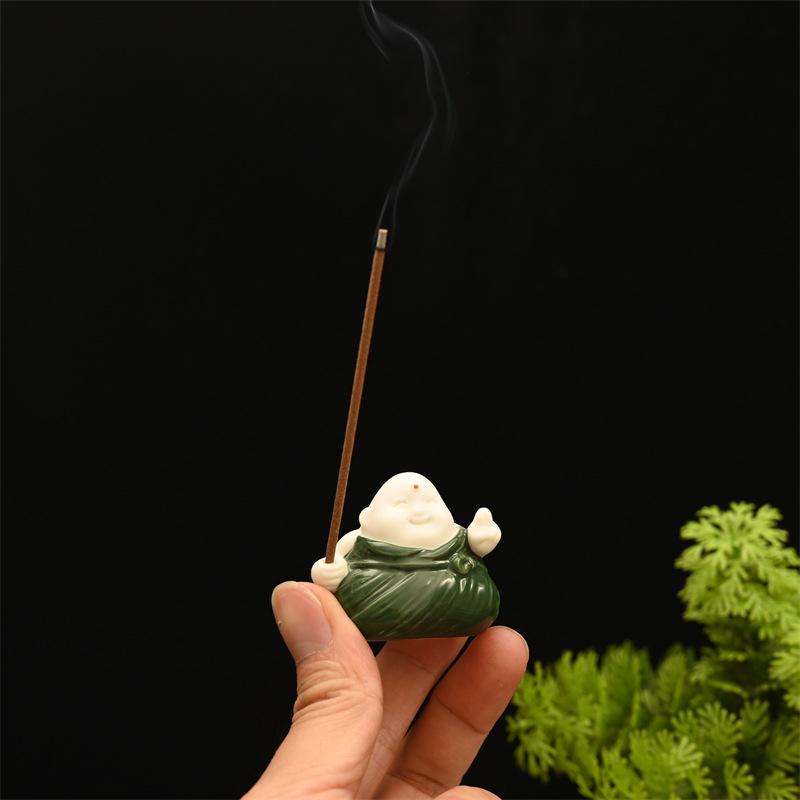 

Cute Zongzi Ceramic Incense Burner: Dragon Boat Festival Gift & Sandalwood Holder Ornament