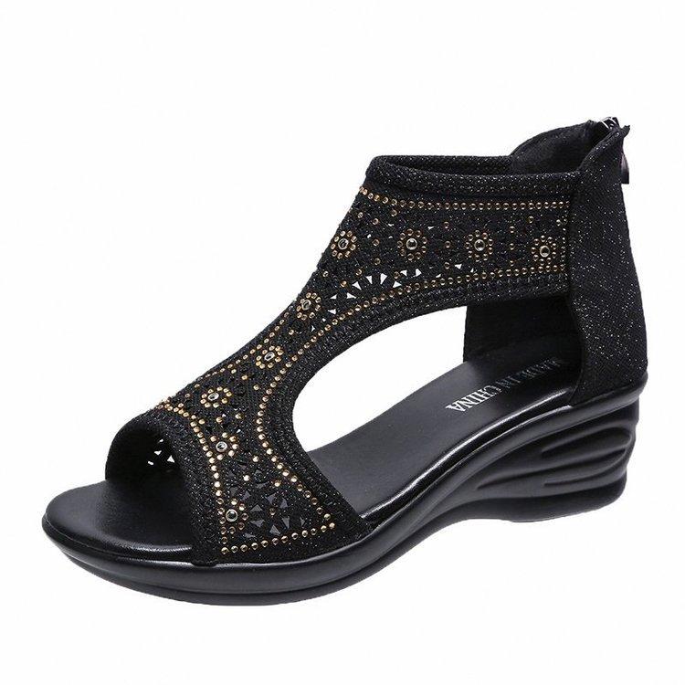 Sandals Women's New Wedge Heel Middle Heel Mother Shoes Wedge Heel Women's Shoes Sandals Summer