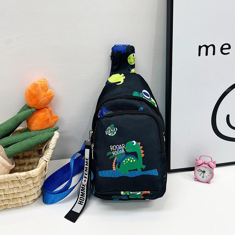 Autumn and Winter New Children's Bags Cute Dinosaur Printed Baby Shoulder Boys Canvas Satchel Children's Breast Bag