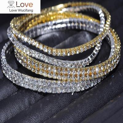 Damen Sexy Klar Glänzender Kristall Strass Gold /Silber Farbe Fußkettchen Kette Fußgelenkbänder Fuß Hochzeitsschmuck