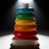 Rainbow Spinning Stacking Rings Toy For Baby Brain Development And Visual Skills