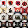 Japanese Ninja Character Digital Single-sided Printing Sofa Pillow Cushion Cover Home