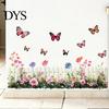 Multi-scenario Wall Decoration Flowers Plants Sticker Self-Adhesive Hanging Vines Wildflower Butterfly Healing Home Decor Removable Art Mural