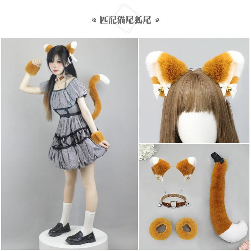 Handmade Kawaii Cat Ear Headband Lolita Fashion Cute Plush Fox Hair Accessory Japanese Style
