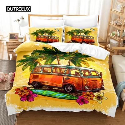 Juego de Ropa de Cama de Playa de Verano Juego de Funda Nórdica Juego de Ropa de Cama 3D Impresión Digital Ropa de Cama Juego de Ropa de Cama Tamaño Queen Diseño de Moda