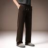 High-end mulberry silk wide-leg drape men's casual pants spring new American loose straight west pants men