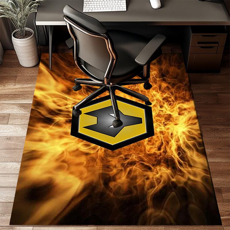 Wolves Team Emblem Printed Office Carpet Chair Cushion  Entryway Rug, Rugs for Living Room, Bedroom Christmas gifts