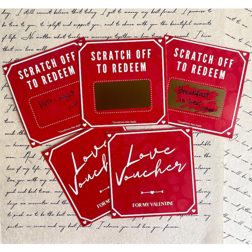 Festive Valentine's Day Scratch Tickets Love Scratch and Discover Tickets Scratch-off Cards Unique Valentine's Day Gift