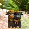 Funny Scottish Cow Statue Resin Calf Lovers Gifts Highland Cow Figurines  Table Decor