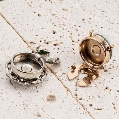 3 PIÈCES Couvre-boutons Fleur Perle Strass Accessoires DIY Base Dorée Couvre-bouton Strass Alliage Tissé à la Main