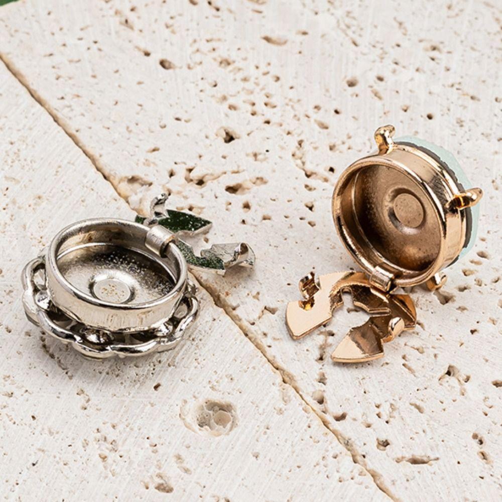 3 PCS Rhinestone Pearl Flower Button Covers Alloy Flower Cufflinksble  for Shirt Dress Decoration