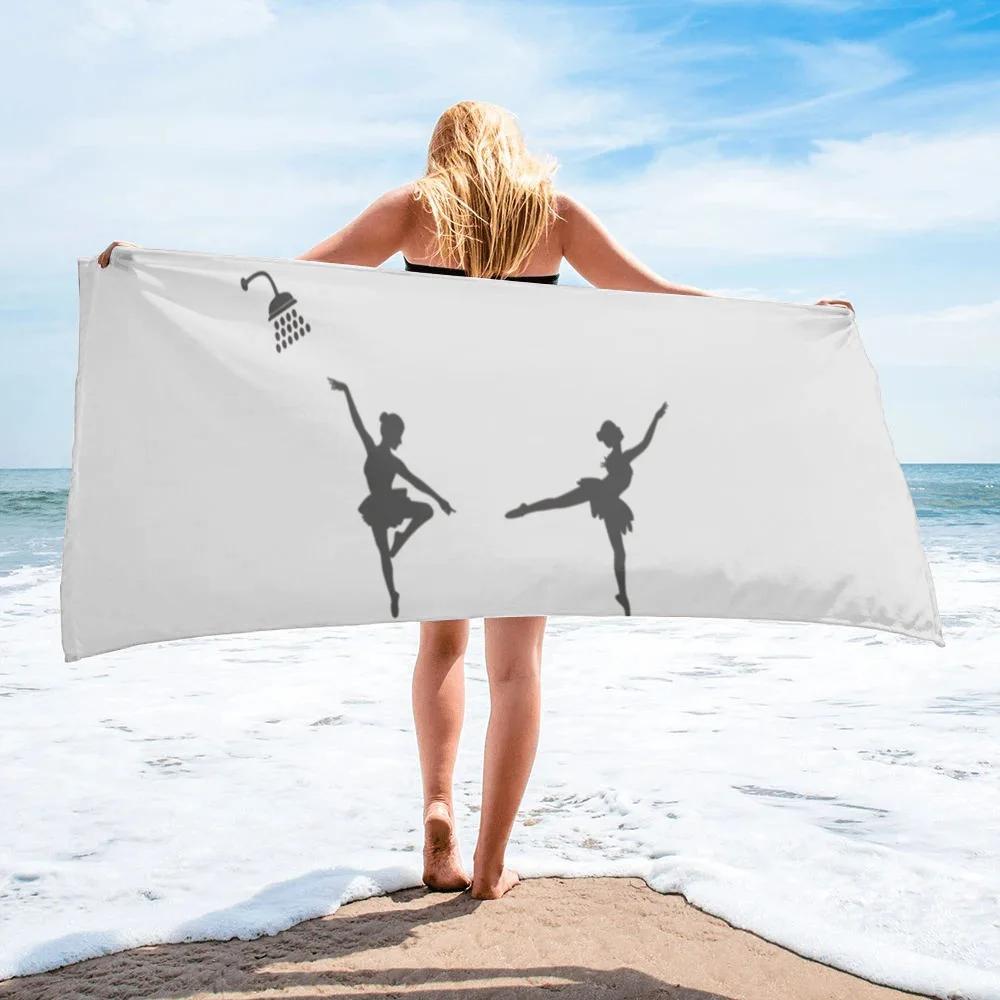 Ballet Girls Bath Towel Quick Dry Towels Lightweight Beach Towel for Gym Travel Sport Hiking Camping Microfiber Swimming Cover