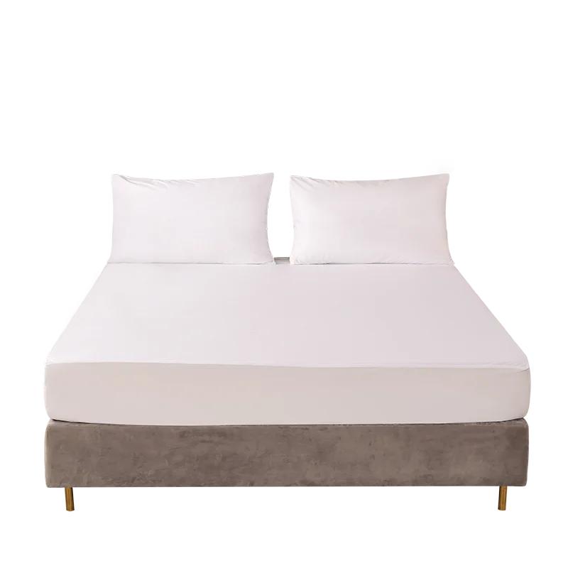 

Водонепроницаемый защитный чехол для матраса, дышащий бесшумный наматрасник, чехол для матраса из гладкого джерси, полностью натянутая простыня 90x200x30cm белый