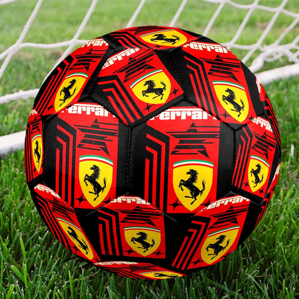 Ferrari Print Size 5 Soccer Ball, Standard Match Football for Sports Game and Team Practice, Ideal Gift for Soccer Fans