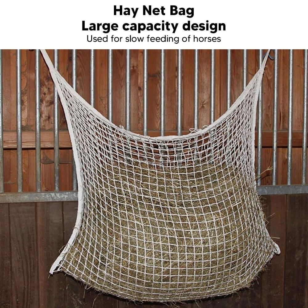 PE Woven Rope Slow Feed Forage Net Mesh Hole Design Mesh Hole Forage Bag Forage Woven Bag  Horses S