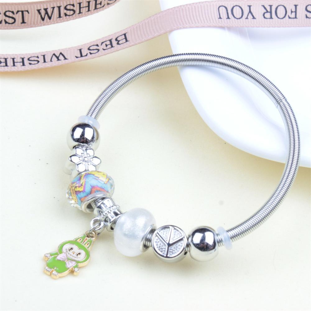 Beaded Bracelet Bangle Multi Element Stainless Steel Copper Alloy Open Spring Snake Bone Chain