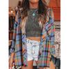 Women S Long Sleeve Loose Fit Plaid Shirt Casual Top