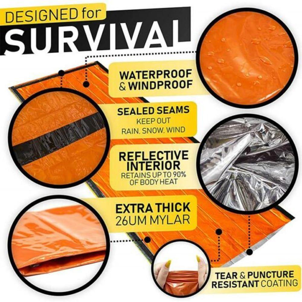 Portable Emergency Sleeping Bag Windproof Bivy Blanket Mini Emergency Survival Sleeping Bag