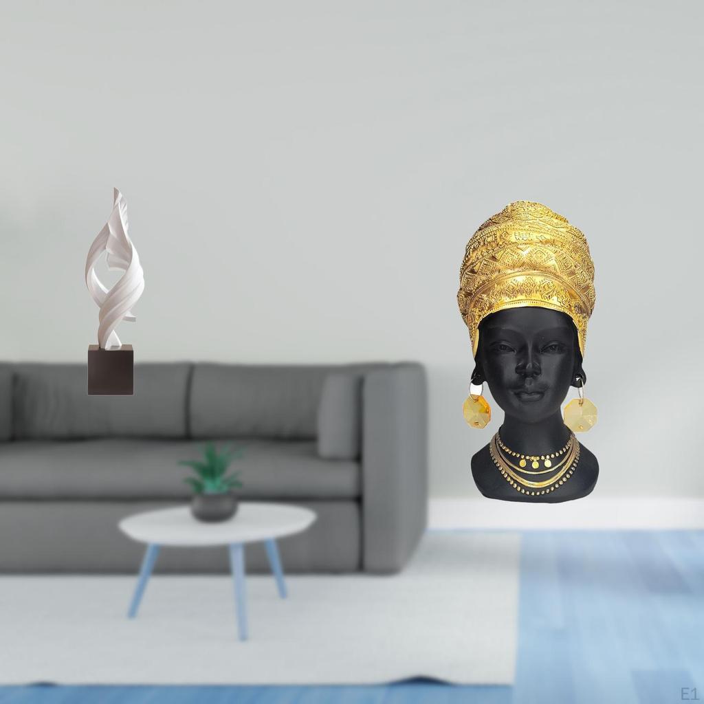 Abstract Figurine Sculpture for House Office Coffee Table Decor African Woman Statue Tabletop