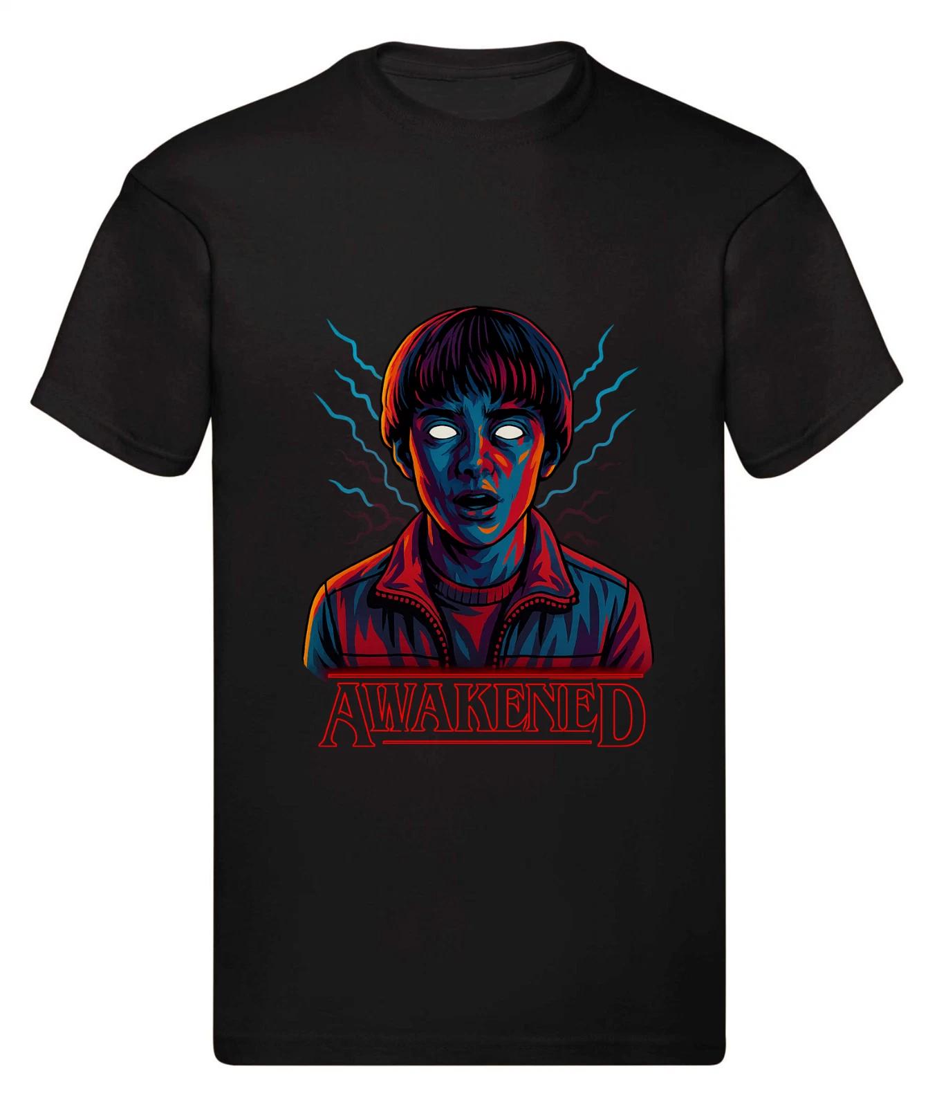 Футболка Stranger @Things футболка 100% Хлопок Футболка Мужские Футболки Топ 100% Хлопок Футболка Мужские Футболки Топ детский топ 3-13 лет S