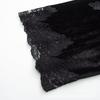 2026 Womens Lace Velvet Patchwork A-Line Midi Dress Semi-Turtleneck Long Sleeve Elegant Streetwear