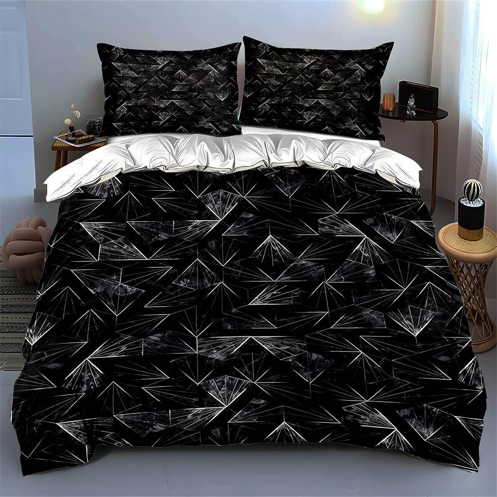 Abstract Geometric Lines Bedding Duvet Cover Sets Duvet Covers Pillowcases Gifts (1 * Duvet Cover 2 * Pillowcases, Without Duvet Insert)