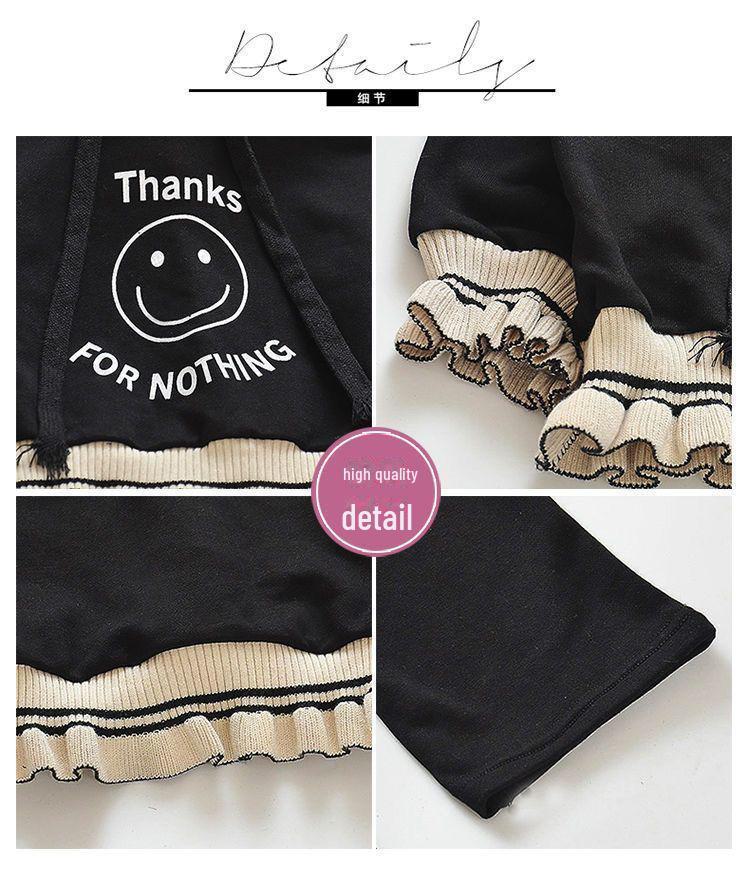 Stylová dvoudílná sportovní souprava s dlouhým rukávem pro holčičky na jaro a podzim 2025