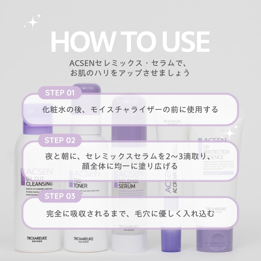 TROIAREUKE ACSEN Ceremix Serum for Sagging Moisturizing Serum with Salicylic Acid [Official] Serum/Exfoliating Pores, (40ml)