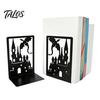 Decorative Bookends 1 Pair Metal Dragon Bookends, Fantasy Castle Book Ends Texture for Shelves, Heavy Duty Gothic Holders Home Office Library