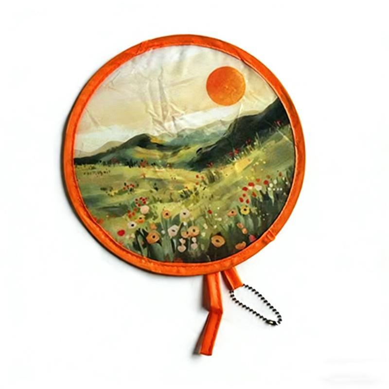 Round Folding Fan Easy to Pack Portable Cooling Solution for Summer Getaways