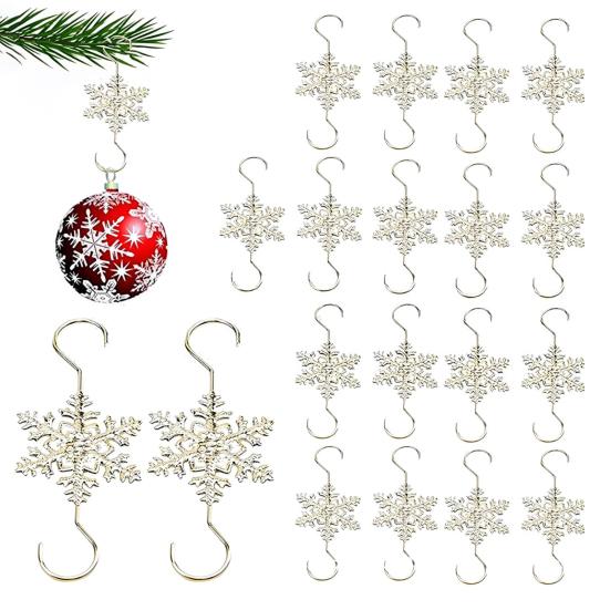 5/10Pcs Christmas Hook Snowflake Design Stainless Steel Hooks Winter Theme Home Holiday Decor Accessory