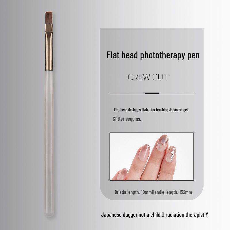 Japanese Coffee Color Acrylic Nail Art Brush Set: Light Therapy, French, and Sweeping Pens