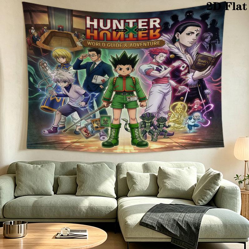 Hunter X Hunter Wall Tapestry Aesthetic Wall Hanging Printed Fabric Blanket Decorative Tapestries For Bedroom Living Room Home Decor