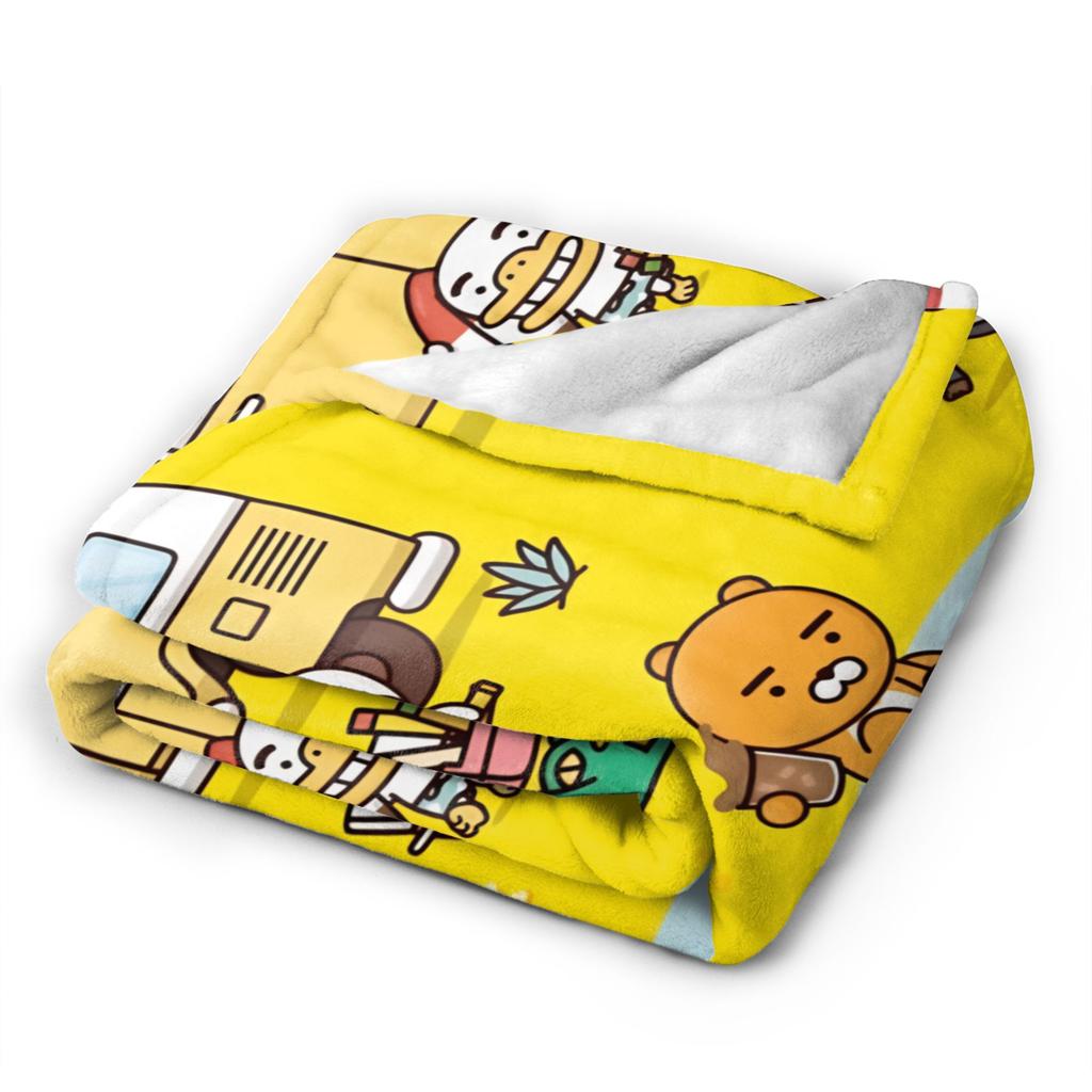 K-Kakaos F-Friends Tube Apeach Ryan Trio Blanket Quality Warm Throw Blanket Winter Picnic Home Decor Aesthetic Bedspread