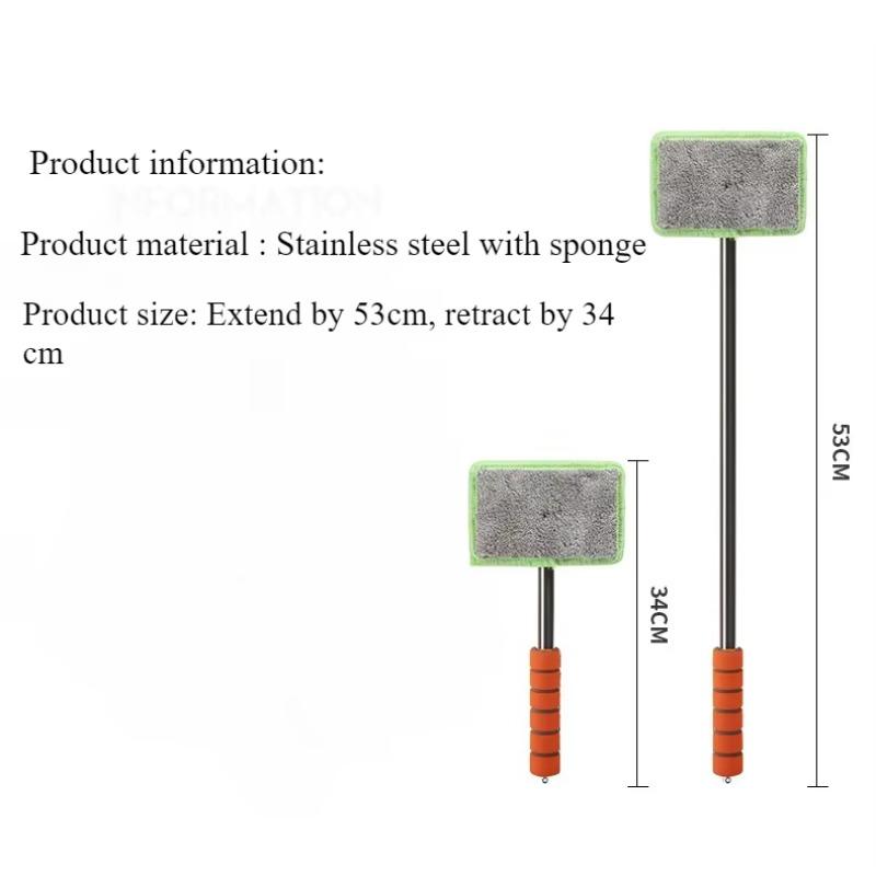 Stainless Steel Car Front Windshield Defogging Brush Telescopic Long Handle Car Household Glass Clean Brushes Dust Remover Tool