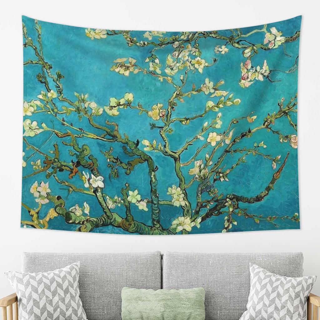 Vincent Van Gogh Bloeiende Amandelboom Wandkleed Decor Kunst Esthetische Wandkleden Woonkamer Slaapkamer Huis Muurdoek Wanddecoratie