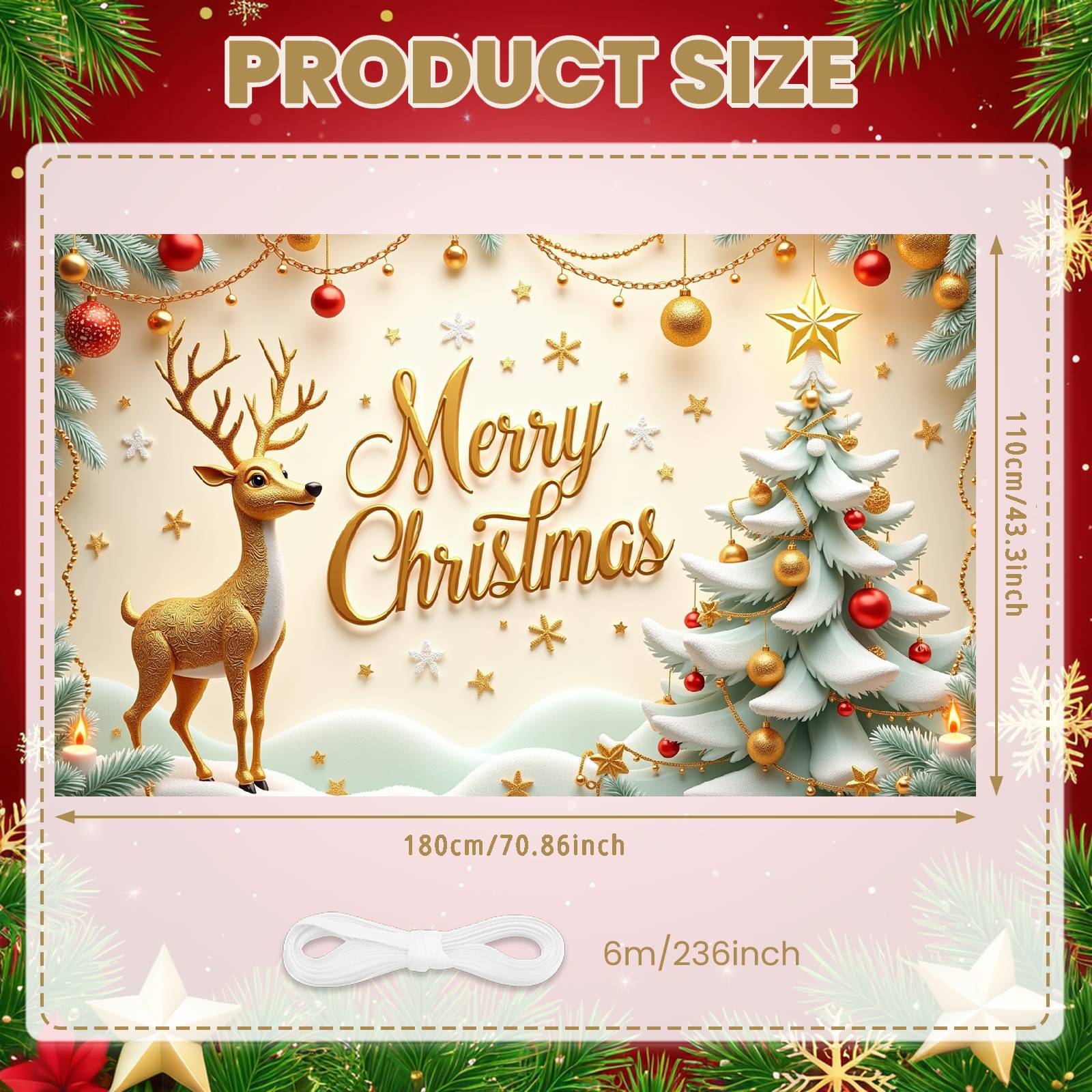 

Christmas Tree Display Festive Gold Holiday Background Festive Background Holiday Decorative Reindeer Banner For New Year Party